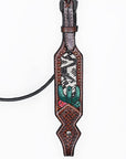 Bar H Equine American Leather Horse Saddle Tack One Ear Headstall | Breast Collar | Browband Headstall | Wither Strap | Tack Set for Horses BER170