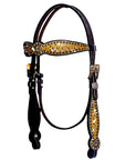 Bar H Equine Western Horse Genuine American Leather Wither Straps Breast Collar Headstall Tack Set