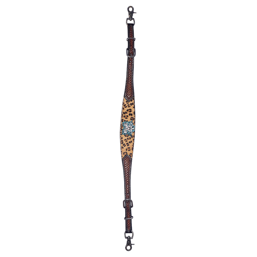 Bar H Equine Western Horse Floral Cheetah Print Genuine American Leather Tack Set