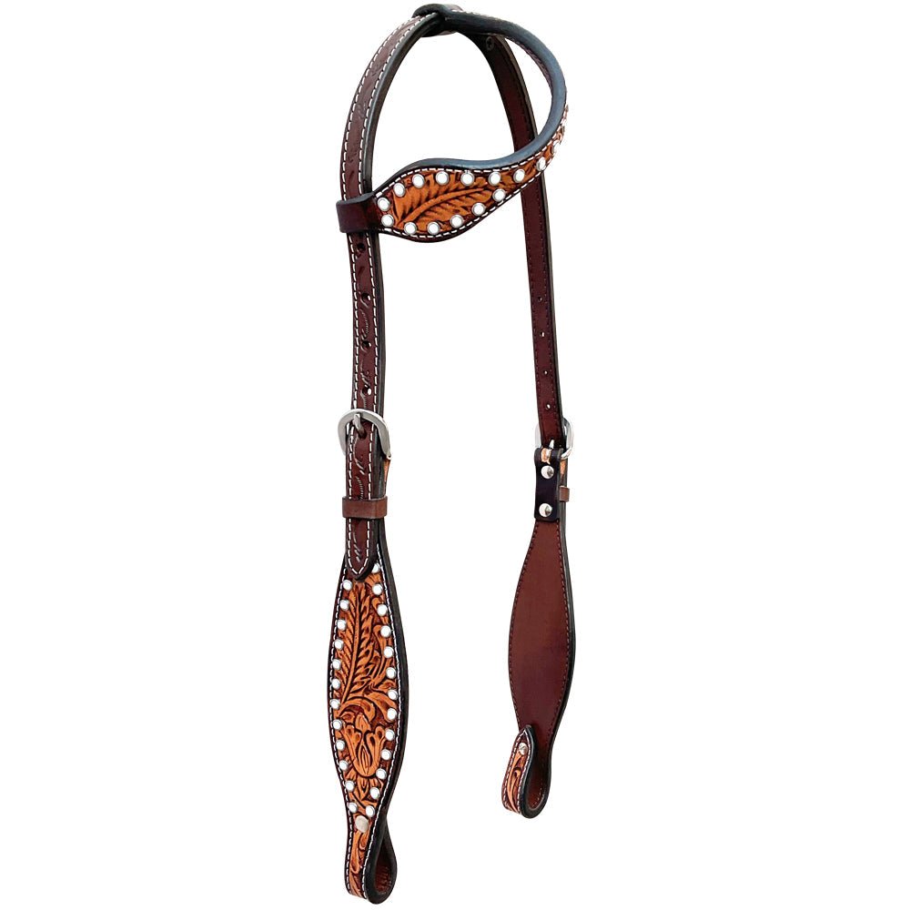 Bar H Equine Genuine Western American Leather Horse Premium Headstall &amp; Breast Collar Set