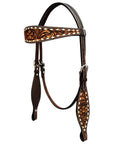 Bar H Equine Genuine Western American Leather Horse Premium Headstall & Breast Collar Set