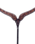 Bar H Equine Genuine Western American Leather Horse Premium Headstall & Breast Collar Set