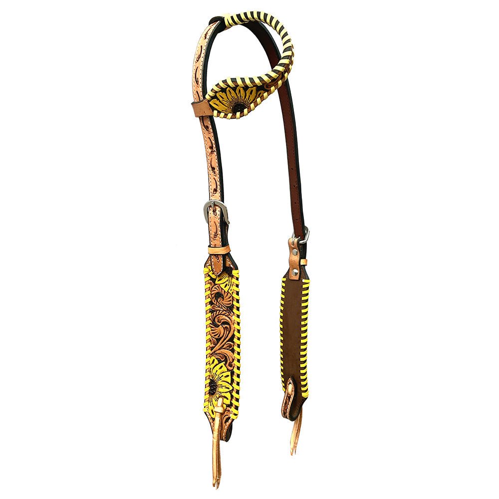 Bar H Equine American Leather Horse Saddle Tack One Ear Headstall | Breast Collar | Browband Headstall | Wither Strap | Tack Set BER255