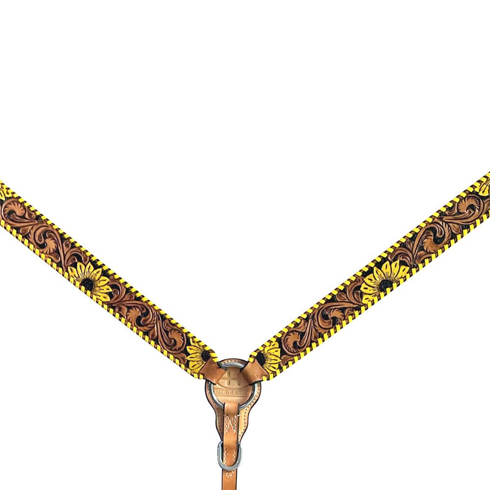 Bar H Equine American Leather Horse Saddle Tack One Ear Headstall | Breast Collar | Browband Headstall | Wither Strap | Tack Set BER255