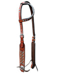 Bar H Equine American Leather Horse Saddle Tack One Ear Headstall | Breast Collar | Browband Headstall | Wither Strap | Tack Set BER259