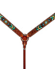 Bar H Equine American Leather Horse Saddle Tack One Ear Headstall | Breast Collar | Browband Headstall | Wither Strap | Tack Set BER262