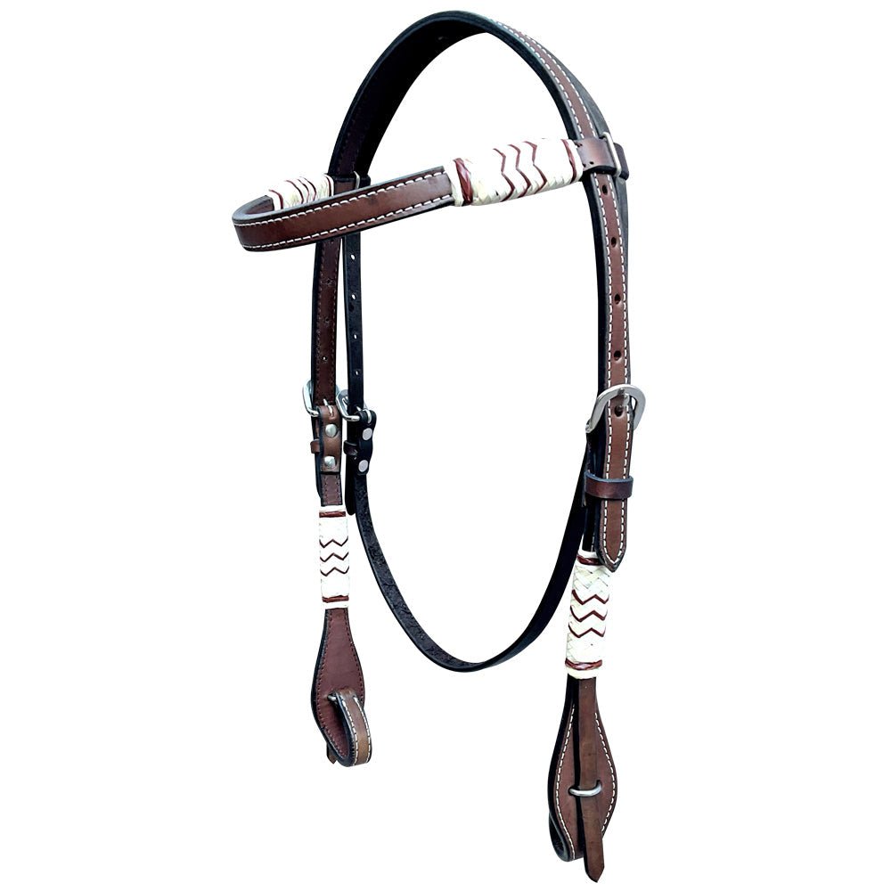 Bar H Equine Genuine Western American Leather Horse Premium Headstall &amp; Breast Collar Set