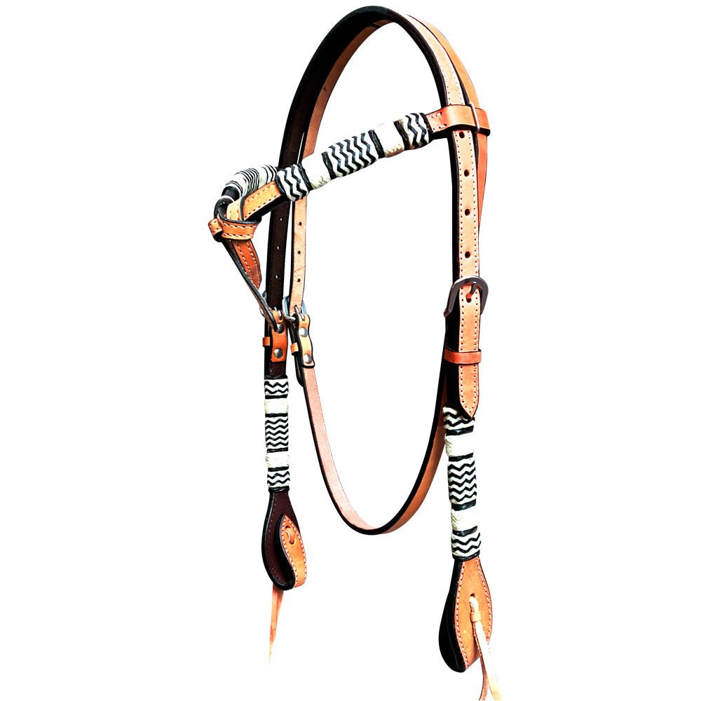 Bar H Equine Genuine Western American Leather Horse Premium Headstall &amp; Breast Collar Set