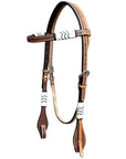 Bar H Equine American Leather Horse Saddle Tack One Ear Headstall | Breast Collar | Browband Headstall | Wither Strap | Tack Set BER279