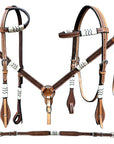 Bar H Equine American Leather Horse Saddle Tack One Ear Headstall | Breast Collar | Browband Headstall | Wither Strap | Tack Set BER279