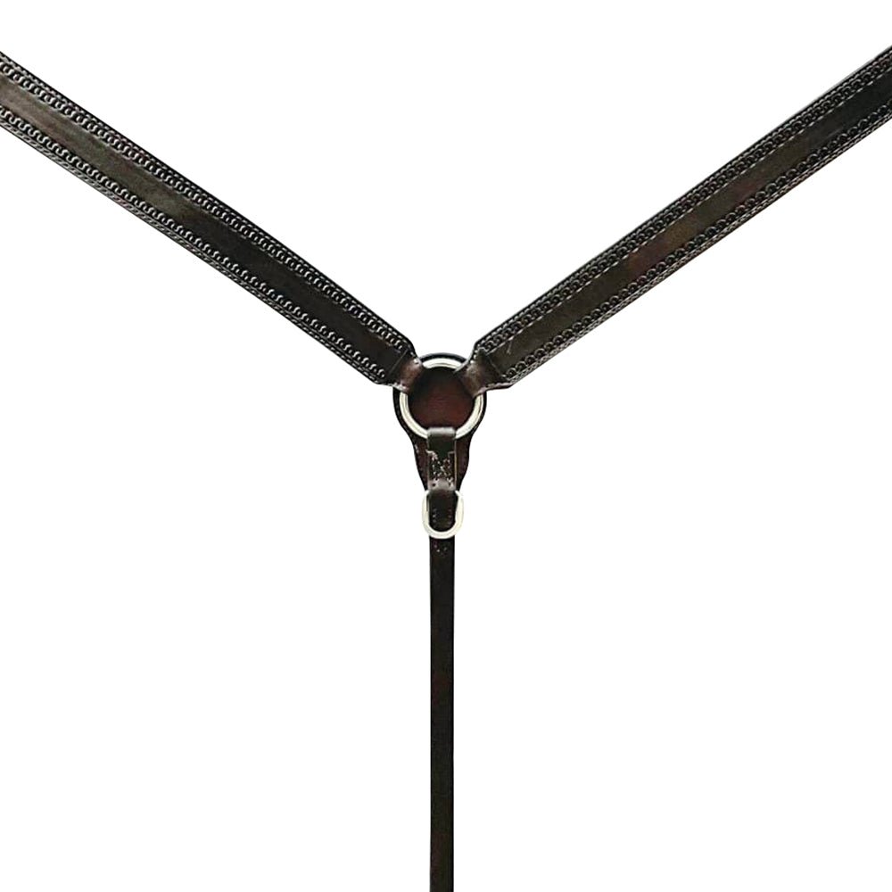 Bar H Equine Genuine Western American Leather Horse Premium Headstall &amp; Breast Collar Set