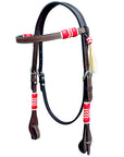 Bar H Equine American Leather Horse Saddle Tack One Ear Headstall | Breast Collar | Browband Headstall | Wither Strap | Tack Set BER282