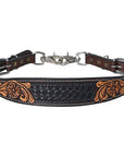 Bar H Equine Genuine Western American Leather Horse Premium Headstall & Breast Collar Set