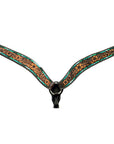 Bar H Equine Genuine Western American Leather Horse Premium Headstall & Breast Collar Set