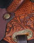 Comfytack Western Horse Barrel Racing Trail Pleasure American Leather Saddle Tack Set With Reins Brown