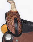 COMFYTACK Western Horse Barrel Racing Trail Pleasure American Leather Saddle With Tack Set Brown