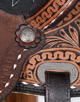 COMFYTACK Western Horse Barrel Racing Trail Pleasure American Leather Saddle With Tack Set Brown