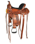 Brown Leather Barrel Racing Western Saddle With Tack Set