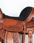 Brown Leather Barrel Racing Western Saddle With Tack Set