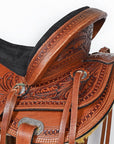 Brown Leather Barrel Racing Western Saddle With Tack Set