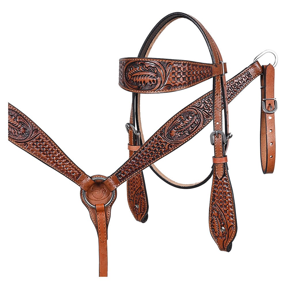 Brown Leather Barrel Racing Western Saddle With Tack Set