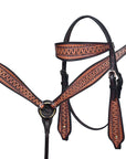 COMFYTACK Western Horse Headstall Breast Collar Set American Leather Tan
