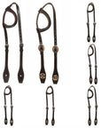 Hilason Western Horse Genuine Leather One Ear Headstall Bridle Engraved GS Concho Brown