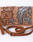 American Darling Organiser Hand Tooled Genuine Leather Women Bag Western Handbag Purse