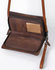 American Darling Organiser Hand Tooled Genuine Leather Women Bag Western Handbag Purse