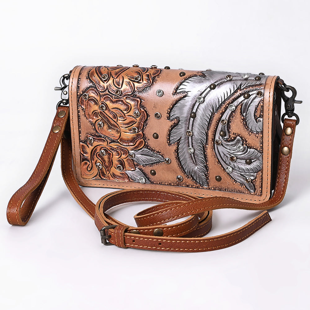 American Darling Organiser Hand Tooled Genuine Leather Women Bag Western Handbag Purse