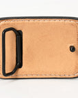 AMERICAN DARLING Floral Hand Carved Painted Belt Buckle Genuine Leather Covered Stylish Buckle