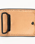 AMERICAN DARLING Floral Hand Carved Painted Belt Buckle Genuine Leather Covered Stylish Buckle