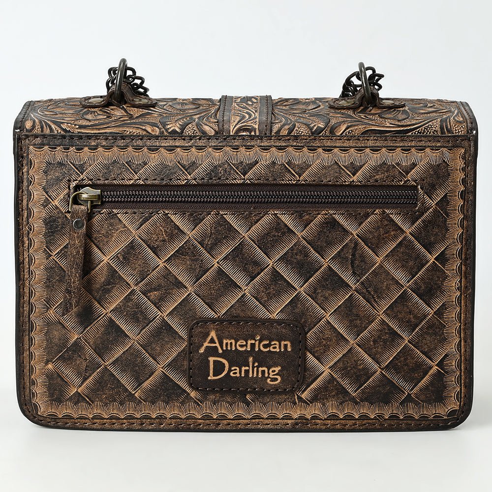 American Darling Small Crossbody Beautifully Hand Tooled  Genuine Leather women bag western handbag purse
