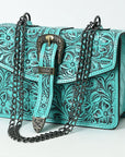 American Darling Small Crossbody Beautifully Hand Tooled  Genuine Leather women bag western handbag purse