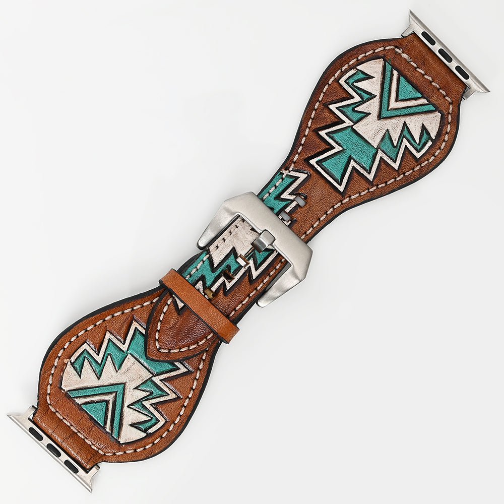 American Darling Floral Hand Tooled I watch Men Women Genuine Leather