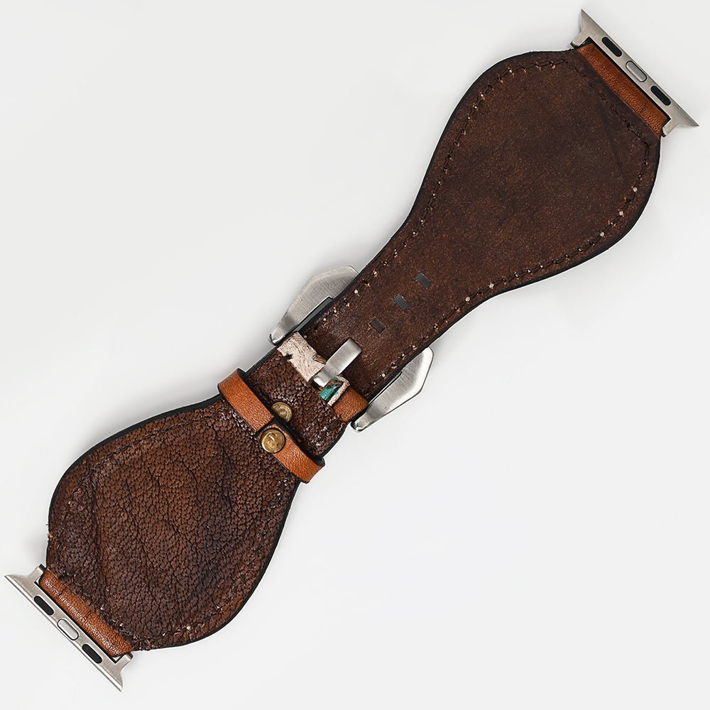 American Darling Floral Hand Tooled I watch Men Women Genuine Leather