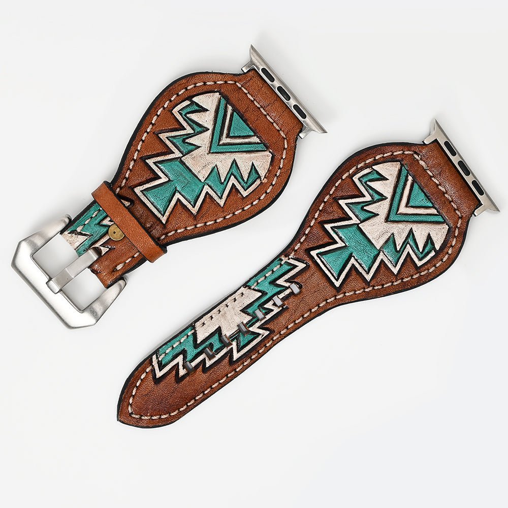 American Darling Floral Hand Tooled I watch Men Women Genuine Leather