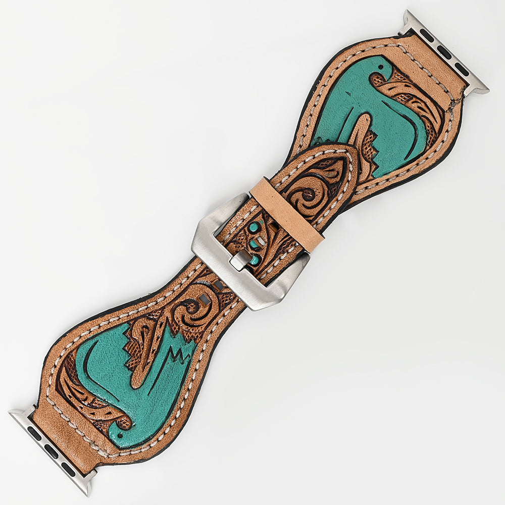 American Darling Beautifully Hand Tooled Genuine American Leather I watch Strap Men and Women Unisex