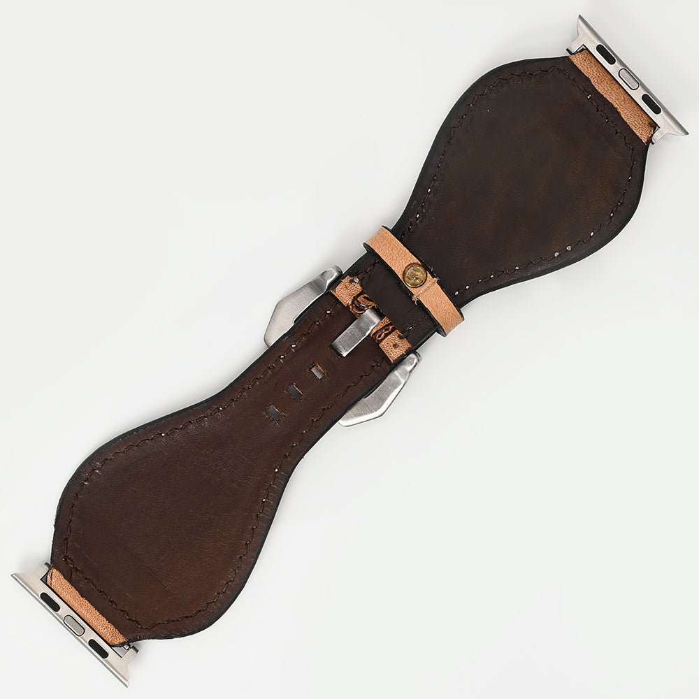 American Darling Floral Hand Tooled I watch Men Women Genuine Leather