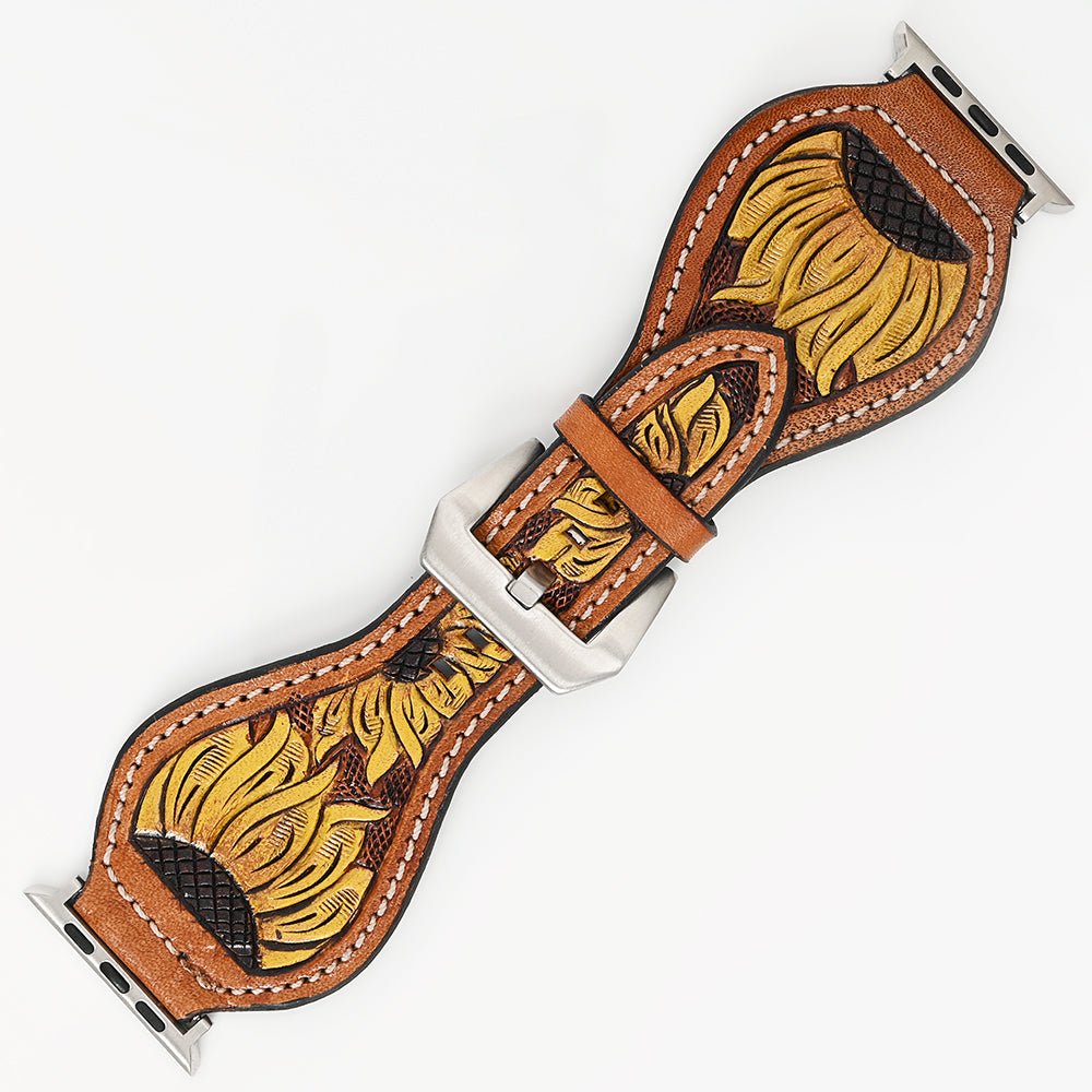 American Darling Floral Hand Tooled I watch Men Women Genuine Leather