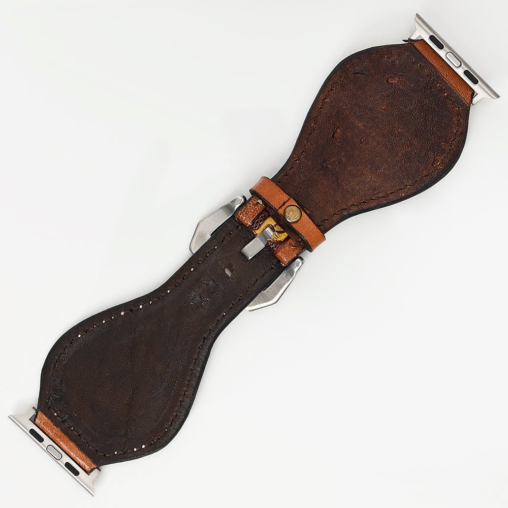 American Darling Floral Hand Tooled I watch Men Women Genuine Leather