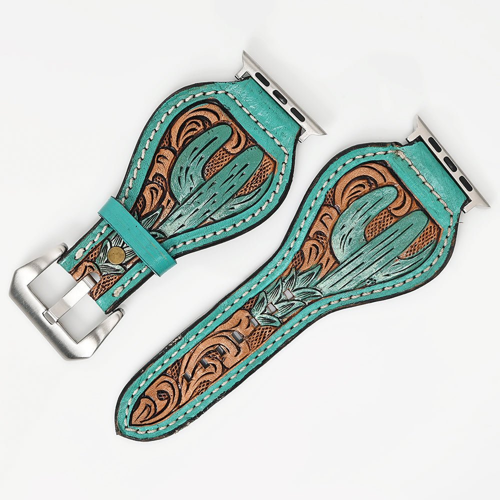 American Darling Floral Hand Tooled I watch Men Women Genuine Leather