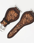 American Darling Floral Hand Tooled I watch Men Women Genuine Leather