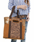 ADBGZ906 Tote Beautifully Hand Tooled Genuine Leather women bag western handbag purse