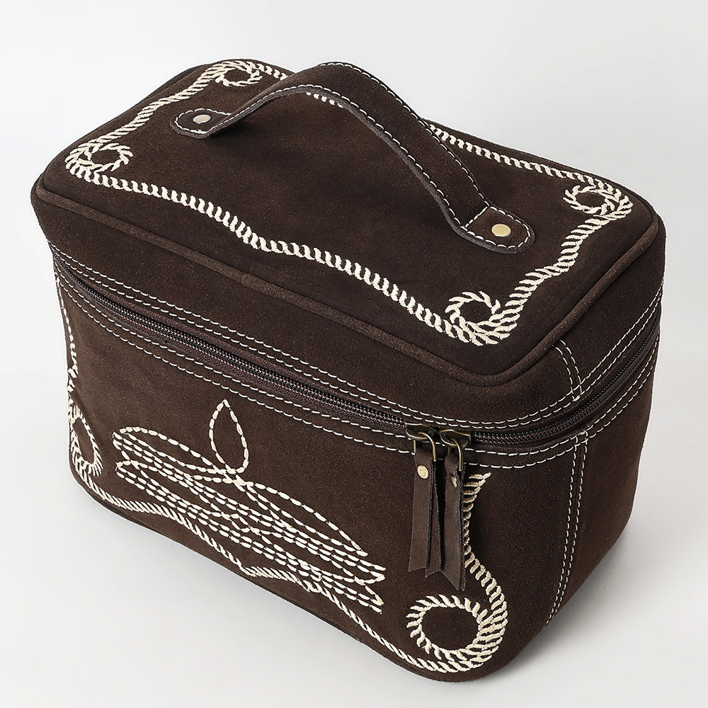 American Darling Jewelry Case Genuine Western Suede Leather Women's Bag | Organizer for Women Travel