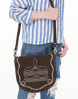 American Darling Cross Body Suede Genuine Western Leather Women Bag Handbag Purse |