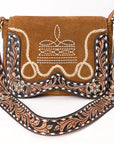 American Darling Hand Tooled Genuine Leather Crossbody Bag