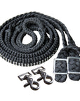 1" X 8Ft Hilason Braided Poly Horse Barrel Reins Flat Grip Knots Crystal W/ Snaps