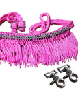 1" X 8Ft Hilason Braided Barrel Horse Racing Reins Knots Fringe Crystal W/ Snaps