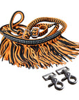 1" X 8Ft Hilason Braided Barrel Horse Racing Reins Knots Fringe Crystal W/ Snaps
